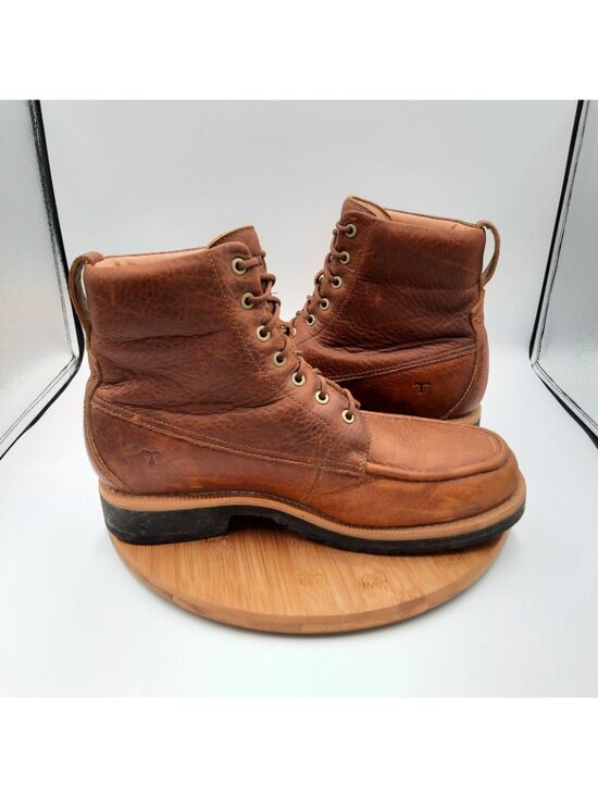 Tecovas The Rugged Moc Mens 12 Boots Saddle Brown Cowhide Leather Cowboy Work main image 8